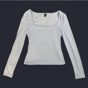 SHEIN Women's Baby-blue Long Sleeve Top